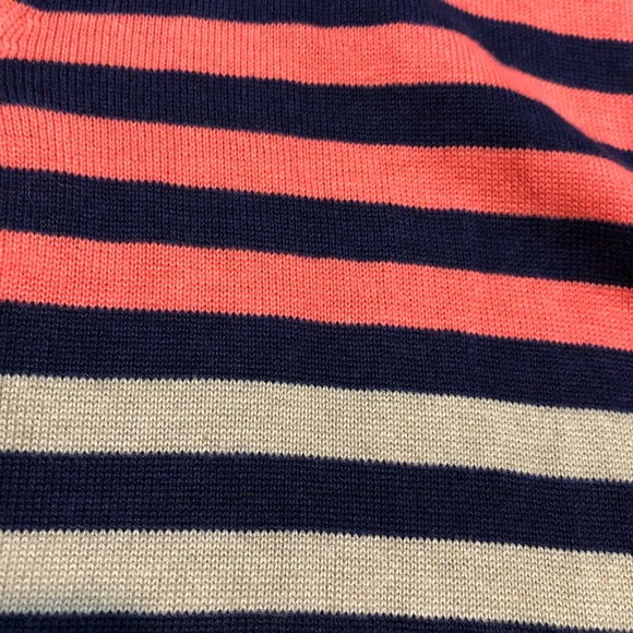 NWT Northcrest Tan, Navy Blue & Pink Cardigan Sweater - Picture 2 of 4